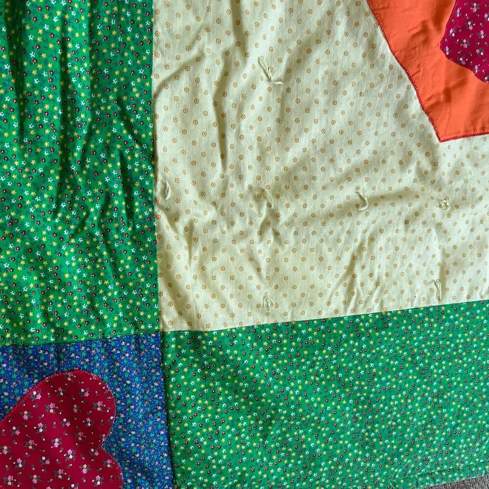 Vintage Handmade Jack In The Box Crib Applique Quilt Blanket/Wall Art 55